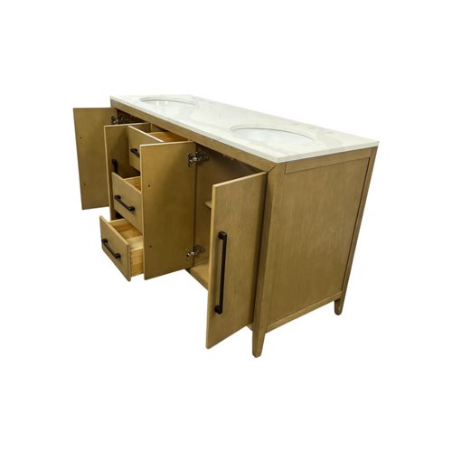 Highbury Furnishings Alsup 60'' Double Bathroom Vanity with Quartz Top, image 20