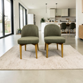 George Oliver Hillier Linen Blend Parson Chairs with Solid Wood Legs (Set of 2)