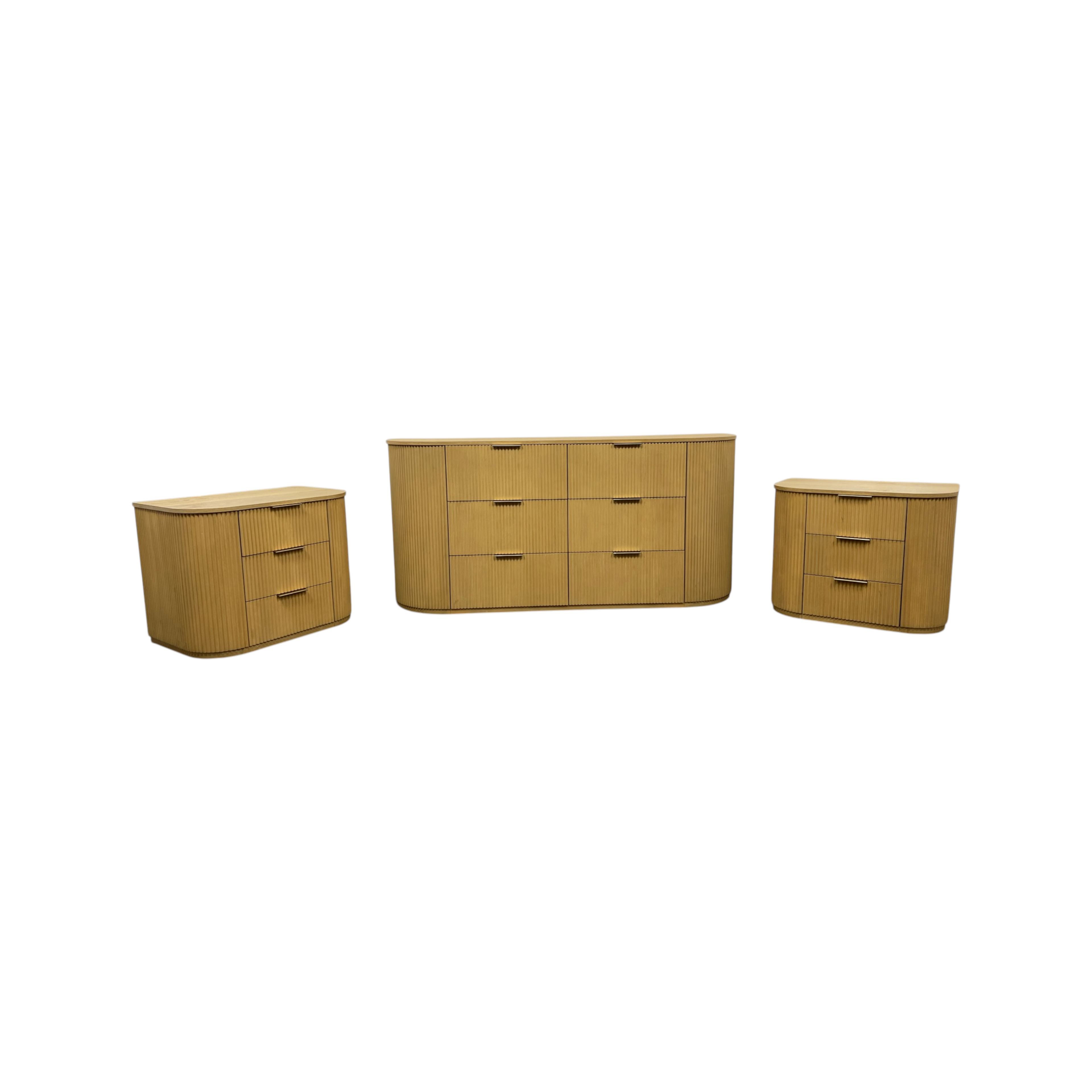 Orren Ellis Queensbury Solid Wood Fluted Dresser And Queensbury Solid Wood Fluted Nightstand Set