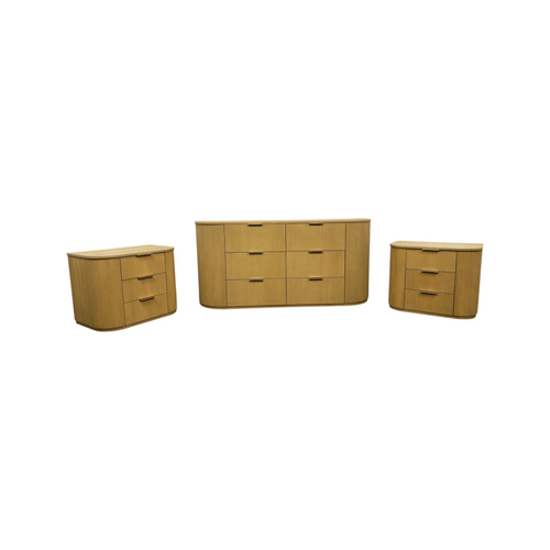 Orren Ellis Queensbury Solid Wood Fluted Dresser And Queensbury Solid Wood Fluted Nightstand Set, image 2