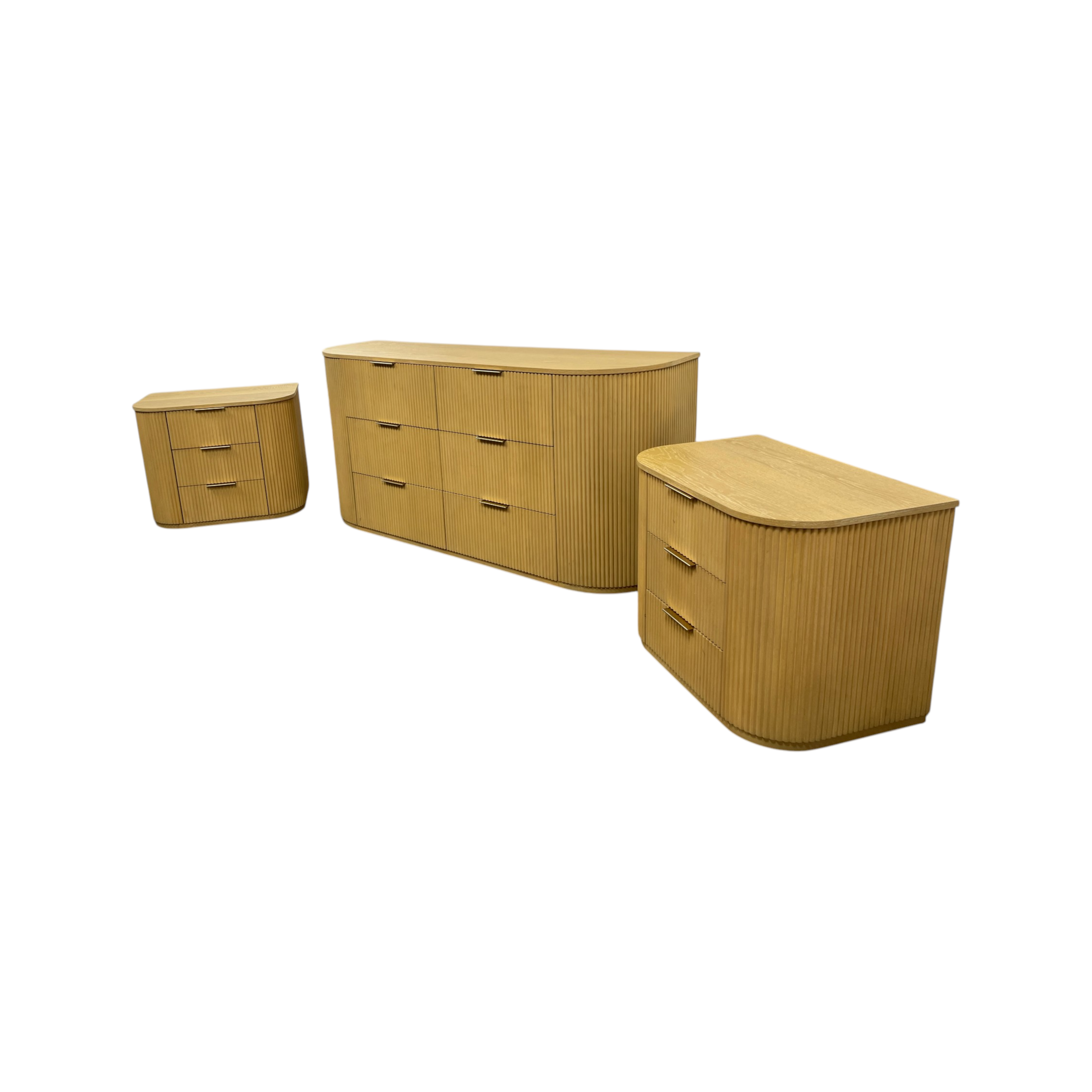 Orren Ellis Queensbury Solid Wood Fluted Dresser And Queensbury Solid Wood Fluted Nightstand Set