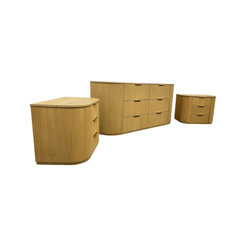 Orren Ellis Queensbury Solid Wood Fluted Dresser And Queensbury Solid Wood Fluted Nightstand Set, image 9