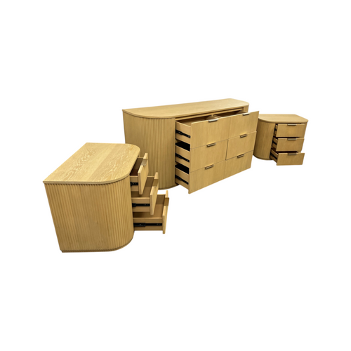 Orren Ellis Queensbury Solid Wood Fluted Dresser And Queensbury Solid Wood Fluted Nightstand Set, image 15