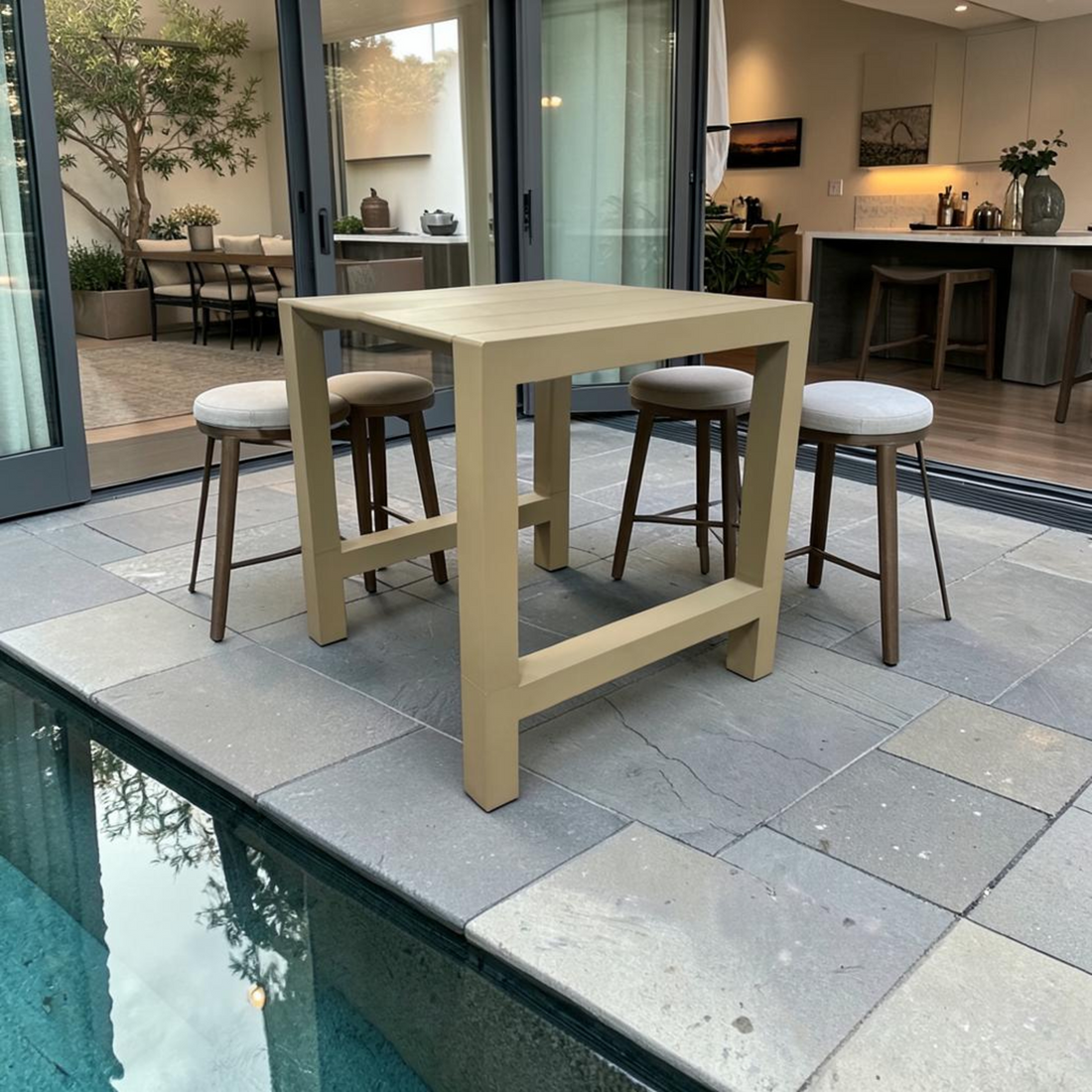 AllModern Farrah Rectangular Extendable Outdoor Bar Table