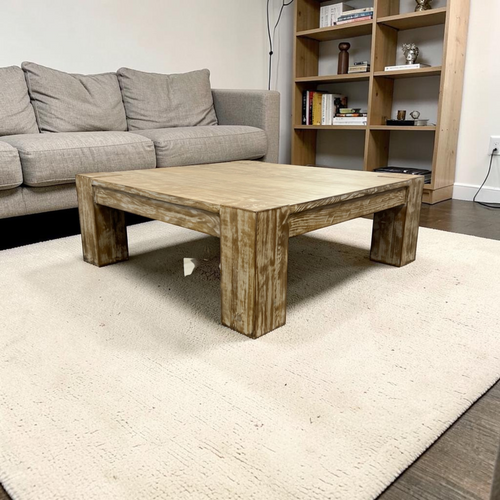 Dovetail Furniture Parson Reclaimed Pine Wood Coffee Table, Natural, image 1