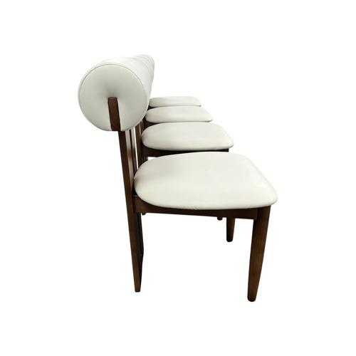 George Oliver Upholstered Dining Chairs - Walnut Wood Frame, Faux Leather Seat & Cylindrical Backrest, No Assembly Required, Contemporary Side Chairs With Open Slat Design Set of 4, image 13