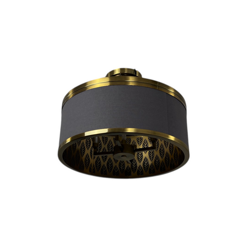 Metropolitan Splendour 4-Light Semi-Flush Mount in Aged Antique Brass with Chocolate Linen Shade, image 4
