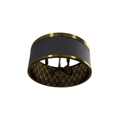 Metropolitan Splendour 4-Light Semi-Flush Mount in Aged Antique Brass with Chocolate Linen Shade, image 5