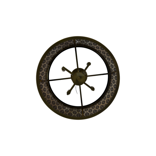 Metropolitan Splendour 4-Light Semi-Flush Mount in Aged Antique Brass with Chocolate Linen Shade, image 7