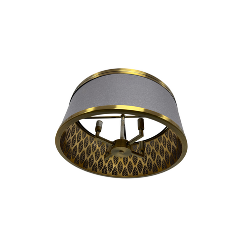 Metropolitan Splendour 4-Light Semi-Flush Mount in Aged Antique Brass with Chocolate Linen Shade, image 9