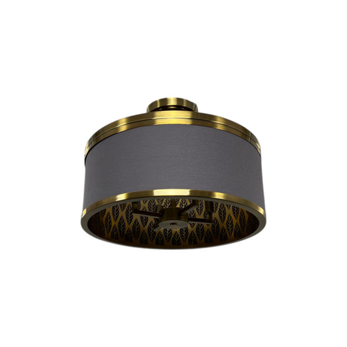 Metropolitan Splendour 4-Light Semi-Flush Mount in Aged Antique Brass with Chocolate Linen Shade, image 10