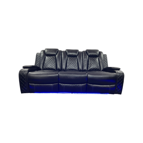 Latitude Run Amaceson 3 - Piece Movie Theater Vegan Leather Power Reclining Set with LED,Reading Light ,Storage Console (Set of 3), image 7