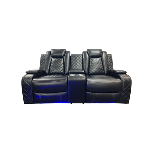 Latitude Run Amaceson 3 - Piece Movie Theater Vegan Leather Power Reclining Set with LED,Reading Light ,Storage Console (Set of 3), image 9