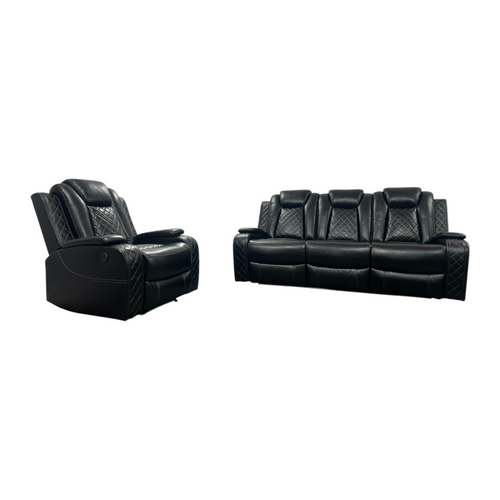 Latitude Run Amaceson 3 - Piece Movie Theater Vegan Leather Power Reclining Set with LED,Reading Light ,Storage Console (Set of 3), image 19