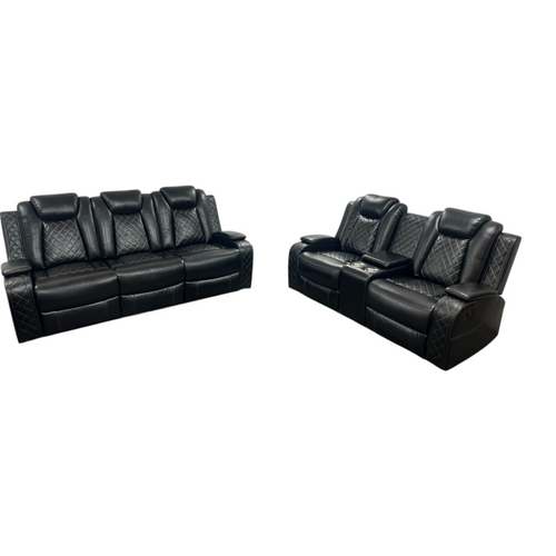 Latitude Run Amaceson 3 - Piece Movie Theater Vegan Leather Power Reclining Set with LED,Reading Light ,Storage Console (Set of 3), image 21