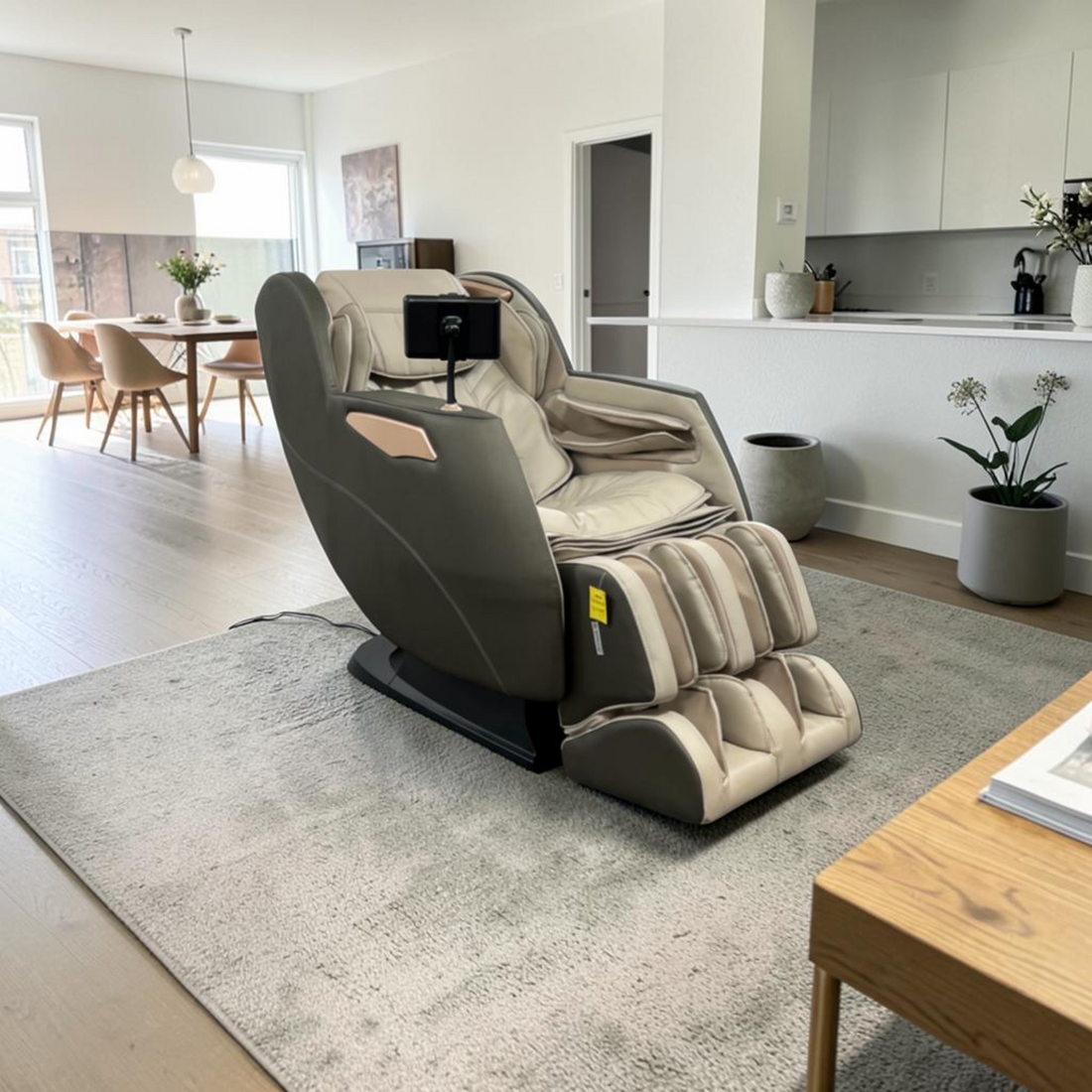 Inbox Zero Lashayna Full Body 4D Massage Chair with Zero Gravity, AI Voice Control, Heat Therapy, 58-Inch SL Track, 48 Airbags, and Extendable Footrest