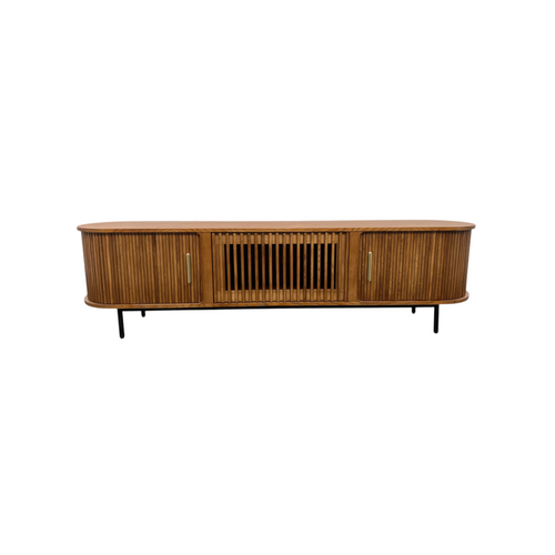 Povison Eos-78.74"Mid-Century Modern Tambour Door TV Stand, image 2