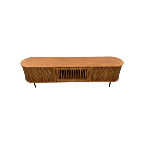 Povison Eos-78.74"Mid-Century Modern Tambour Door TV Stand, image 3