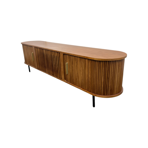 Povison Eos-78.74"Mid-Century Modern Tambour Door TV Stand, image 4
