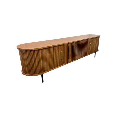 Povison Eos-78.74"Mid-Century Modern Tambour Door TV Stand, image 8