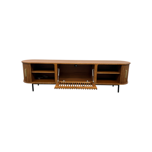 Povison Eos-78.74"Mid-Century Modern Tambour Door TV Stand, image 9