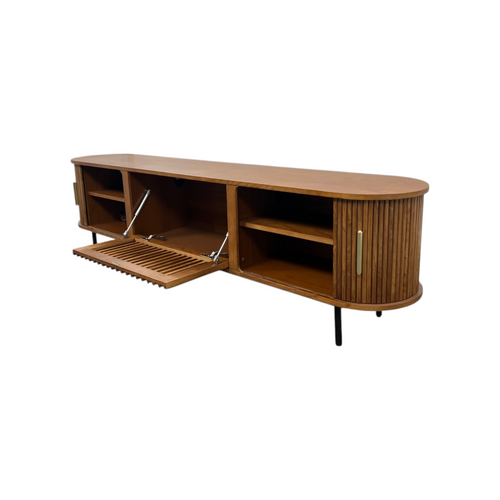 Povison Eos-78.74"Mid-Century Modern Tambour Door TV Stand, image 10