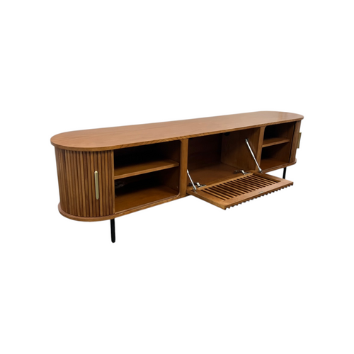 Povison Eos-78.74"Mid-Century Modern Tambour Door TV Stand, image 11