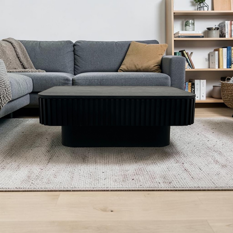 Wrought Studio Fluted Lift-Top Coffee Table with Adjustable Height and Hidden Storage, Modern Solid Wood Veneer Design