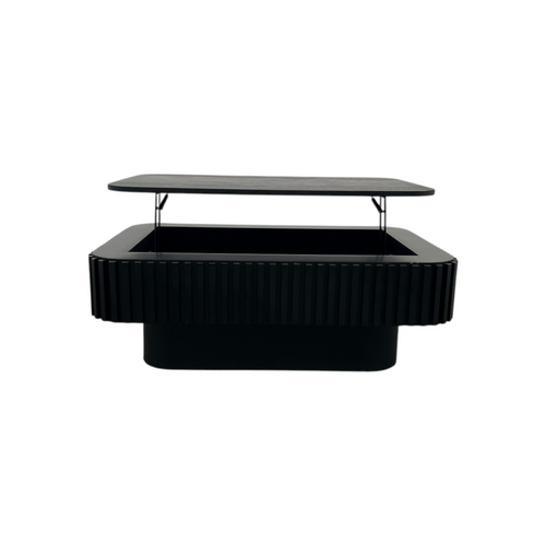 Wrought Studio Fluted Lift-Top Coffee Table with Adjustable Height and Hidden Storage, Modern Solid Wood Veneer Design, image 11