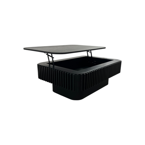 Wrought Studio Fluted Lift-Top Coffee Table with Adjustable Height and Hidden Storage, Modern Solid Wood Veneer Design, image 15