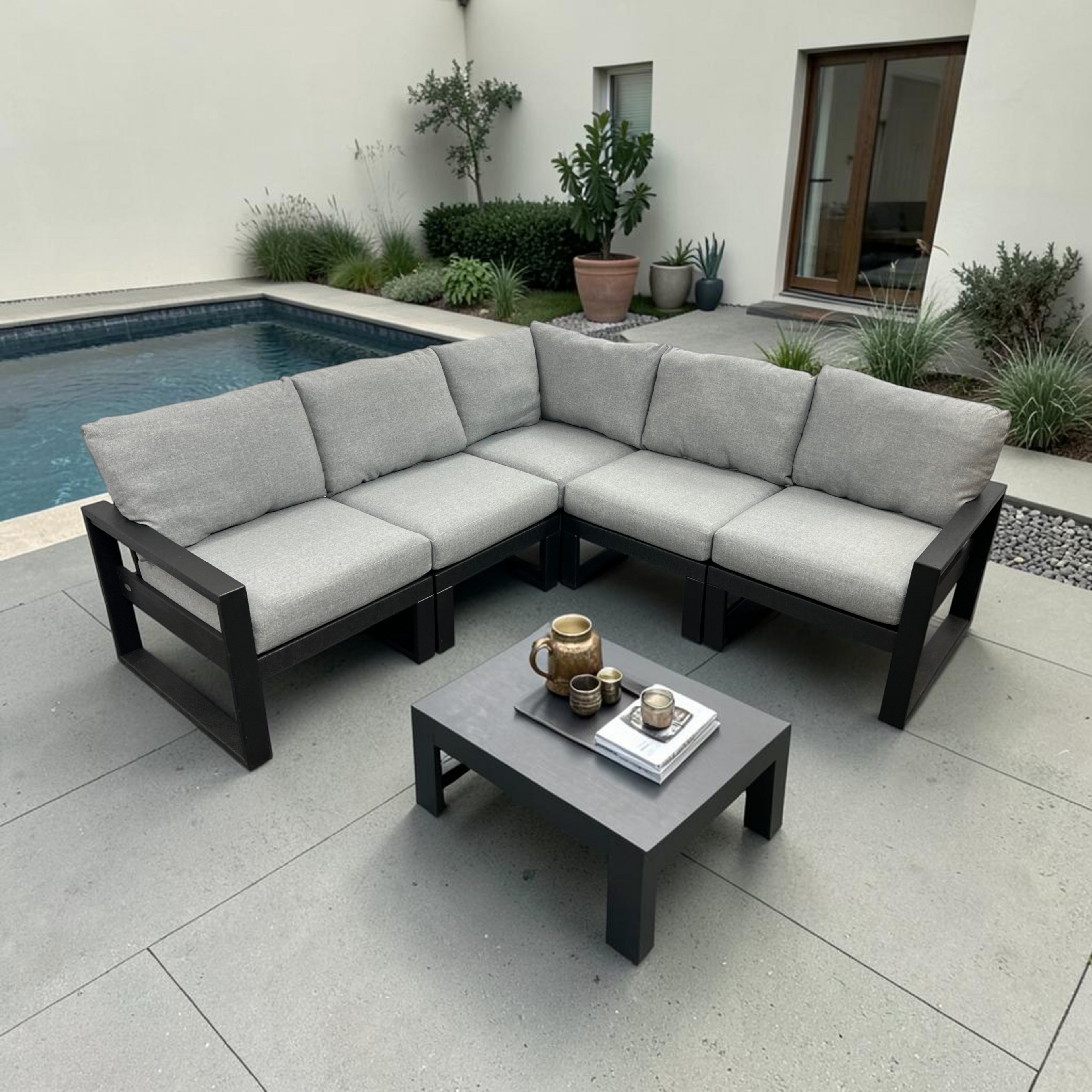 POLYWOOD EDGE 5 - Person Seating Group with Cushions