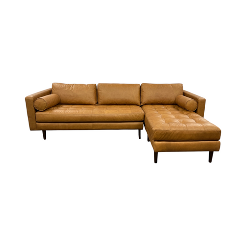 Poly and Bark Napa 104.5" Leather Right-Facing Sectional Sofa, image 2