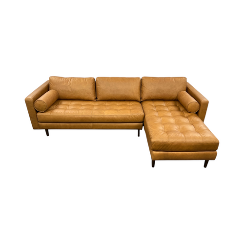 Poly and Bark Napa 104.5" Leather Right-Facing Sectional Sofa, image 3