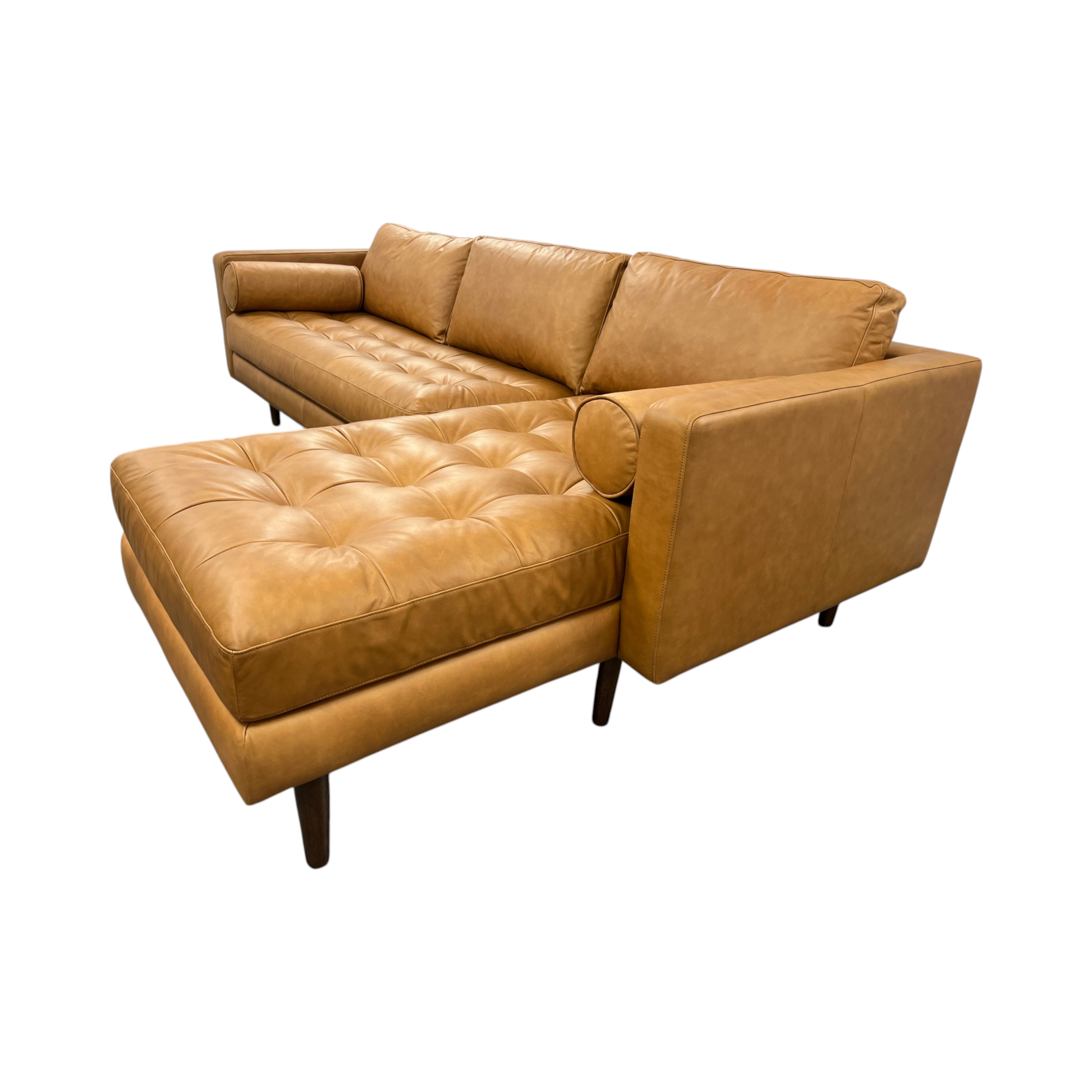 Poly and Bark Napa 104.5" Leather Right-Facing Sectional Sofa