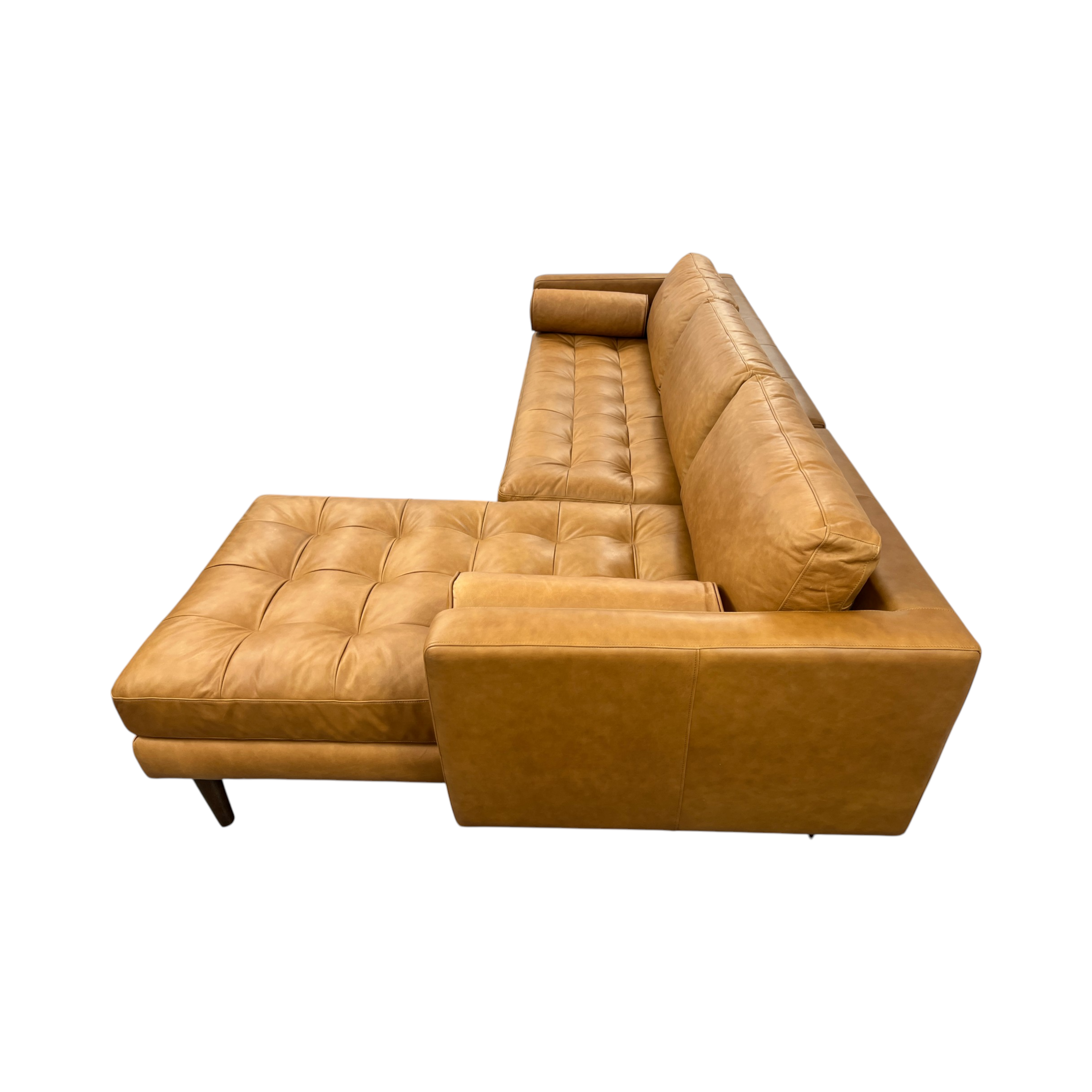 Poly and Bark Napa 104.5" Leather Right-Facing Sectional Sofa