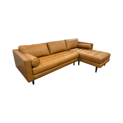 Poly and Bark Napa 104.5" Leather Right-Facing Sectional Sofa, image 8