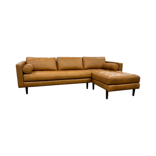 Poly and Bark Napa 104.5" Leather Right-Facing Sectional Sofa, image 9