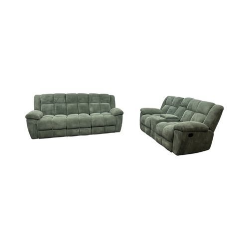 Latitude Run Premium Fabric Reclining Living Room 3-Seater and Loveseat With Middle Console Reclining Sofa Set, image 2