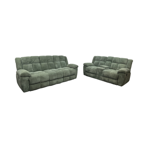 Latitude Run Premium Fabric Reclining Living Room 3-Seater and Loveseat With Middle Console Reclining Sofa Set, image 3