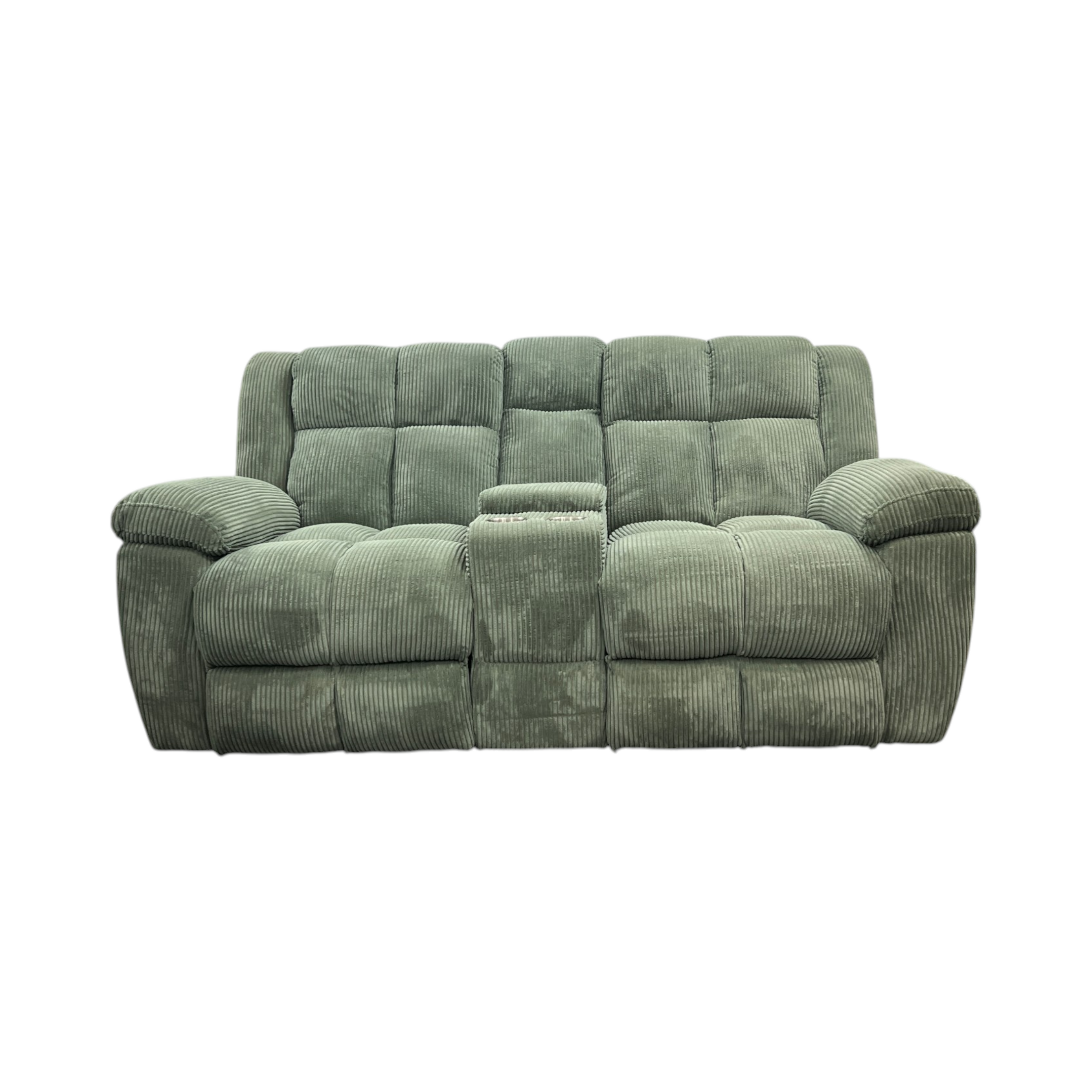Latitude Run Premium Fabric Reclining Living Room 3-Seater and Loveseat With Middle Console Reclining Sofa Set
