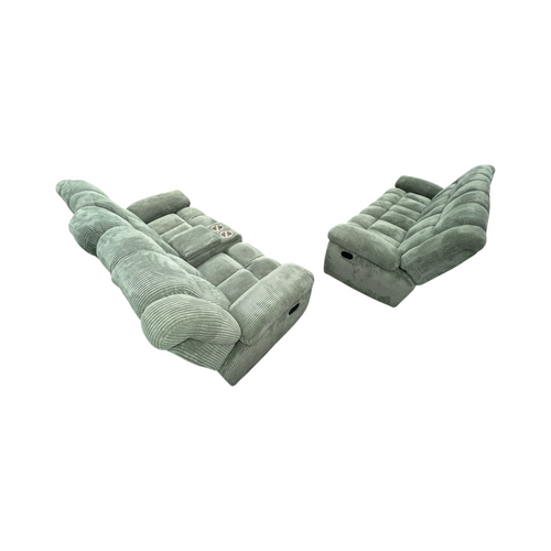 Latitude Run Premium Fabric Reclining Living Room 3-Seater and Loveseat With Middle Console Reclining Sofa Set, image 6