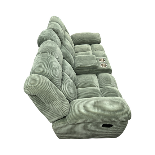 Latitude Run Premium Fabric Reclining Living Room 3-Seater and Loveseat With Middle Console Reclining Sofa Set, image 8
