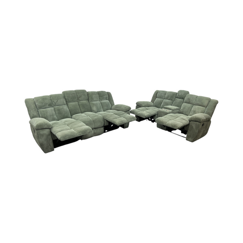 Latitude Run Premium Fabric Reclining Living Room 3-Seater and Loveseat With Middle Console Reclining Sofa Set, image 11