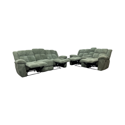 Latitude Run Premium Fabric Reclining Living Room 3-Seater and Loveseat With Middle Console Reclining Sofa Set, image 12