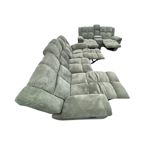 Latitude Run Premium Fabric Reclining Living Room 3-Seater and Loveseat With Middle Console Reclining Sofa Set, image 15