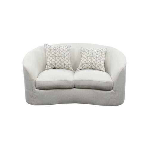 Wade Logan Ashleen Boucle Upholstered Sloped Arm Loveseat Latte, image 2