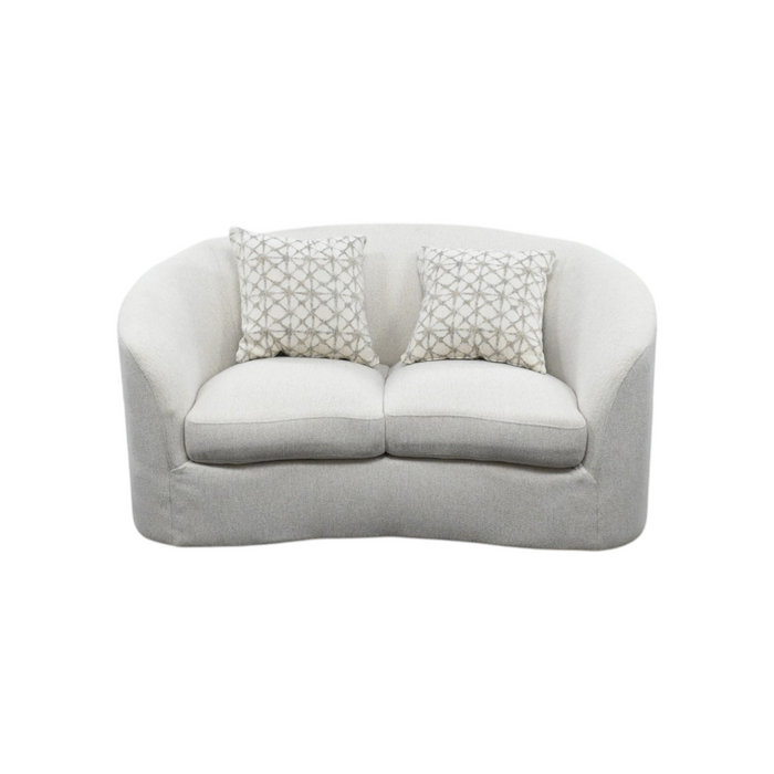 Wade Logan Ashleen Boucle Upholstered Sloped Arm Loveseat Latte, image 2