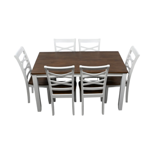 Red Barrel Studio Jordan 7-Piece Dining Set for 6 · Two-Tone Cherry & White · Mango Wood, image 2