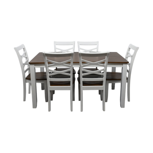 Red Barrel Studio Jordan 7-Piece Dining Set for 6 · Two-Tone Cherry & White · Mango Wood, image 5