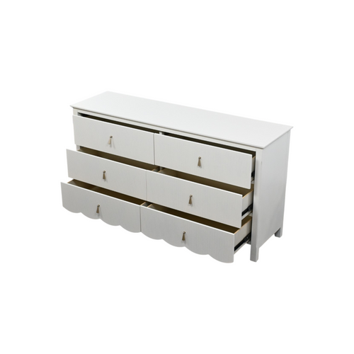 Birch Lane Sofia Wood 6 Drawer Reeded Dresser, image 7